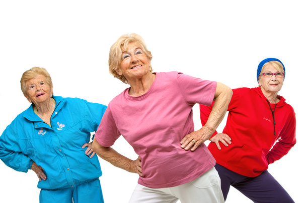 Threesome senior women getting fit. - Photo, Image
