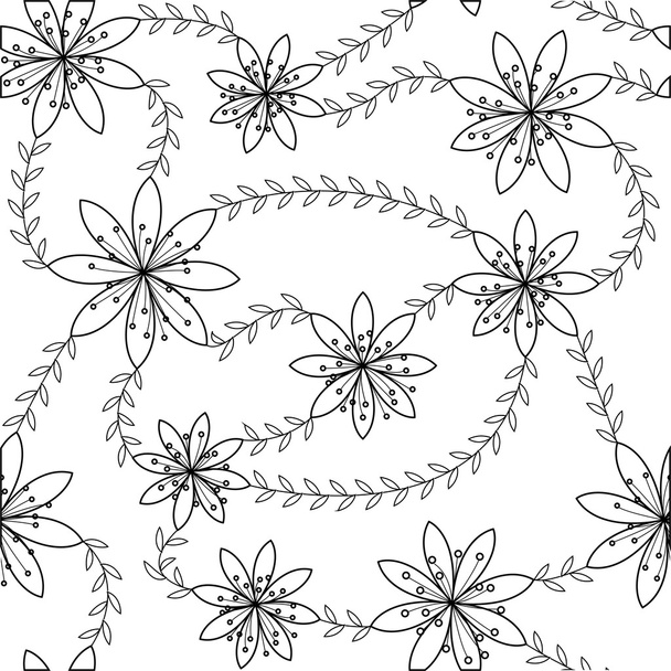 Coloring antistress with flowers - Vector, imagen