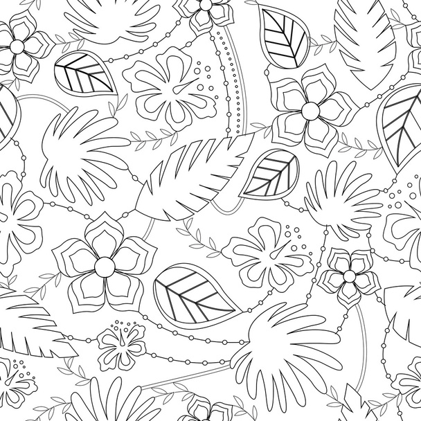 Coloring antistress with hawaiian pattern - Vector, afbeelding