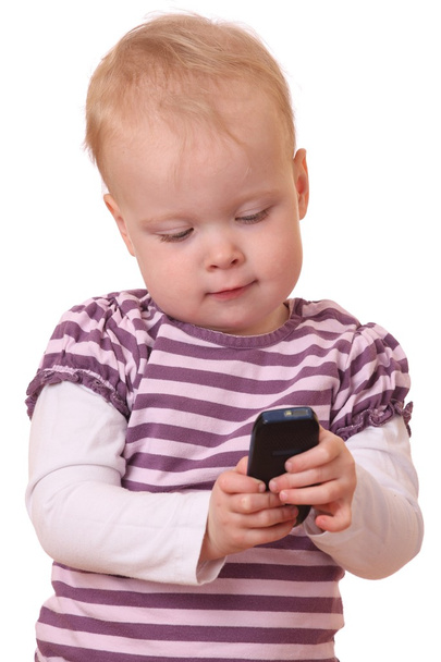 Toddler with phone - Fotó, kép