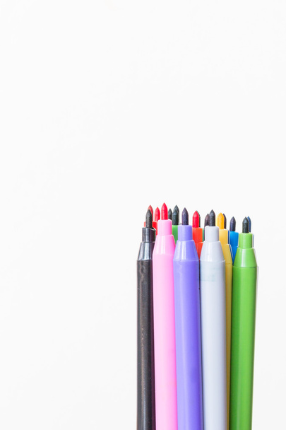 Color pen  on white background - Photo, Image