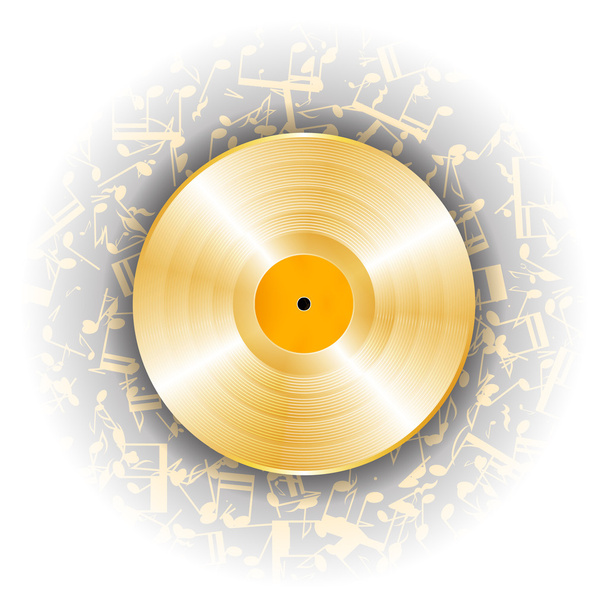 μουσική χρυσό δίσκο βινυλίου - Διάνυσμα, εικόνα