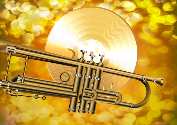 Zlatý vinyl záznam - Vektor, obrázek