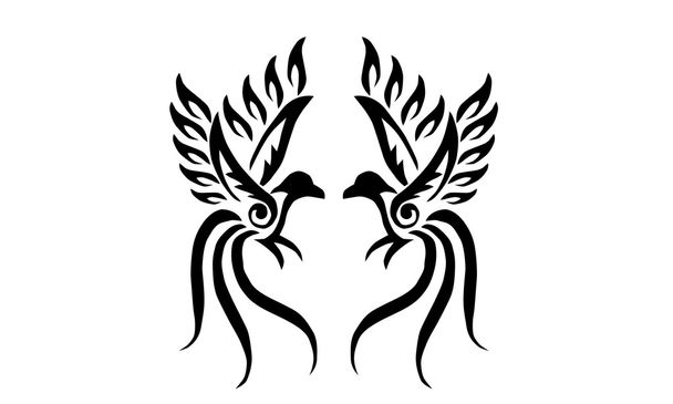 tribal bird of paradise tatto design - Vector, Image