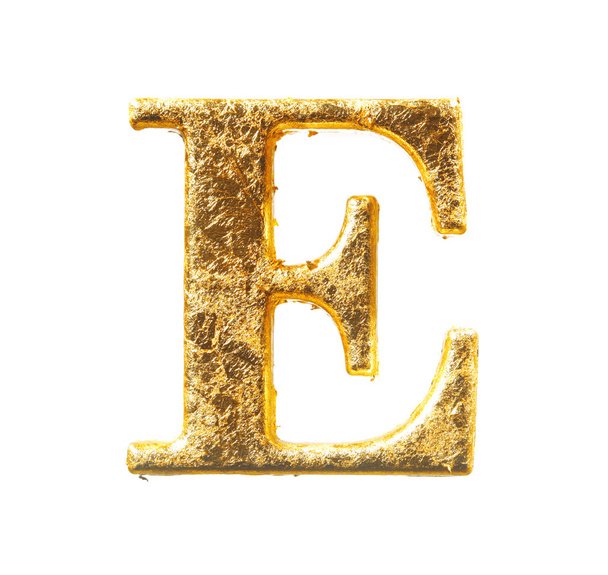 Alphabet and numbers in gold leaf - Foto, immagini