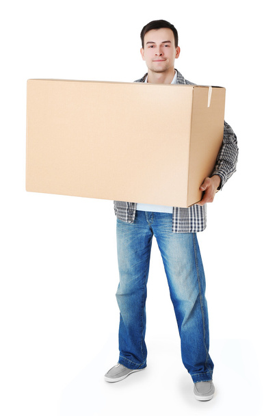 Man holding carton boxes  - Φωτογραφία, εικόνα