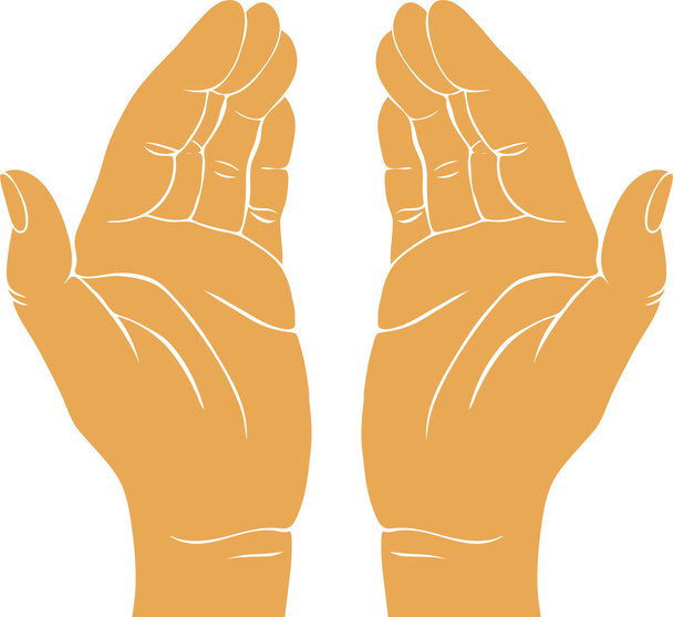 two hands with open palms - Vector, Imagen