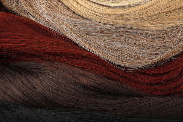 Різнокольорові нитки волосся, крупним планом
 - Фото, зображення