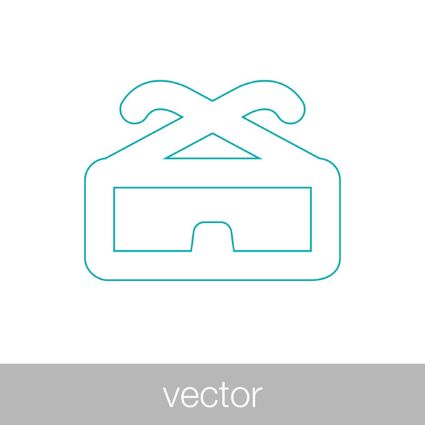 Icône de film 3D. Icône de lunettes cinéma 3D. Concept plat design illustration icône
. - Vecteur, image