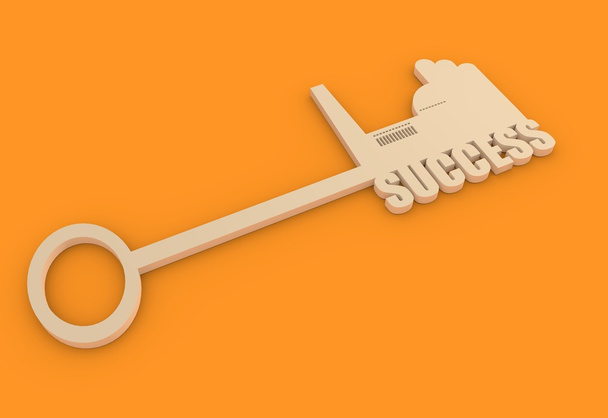  illustration concept, hand holding a key of industry success - Foto, imagen