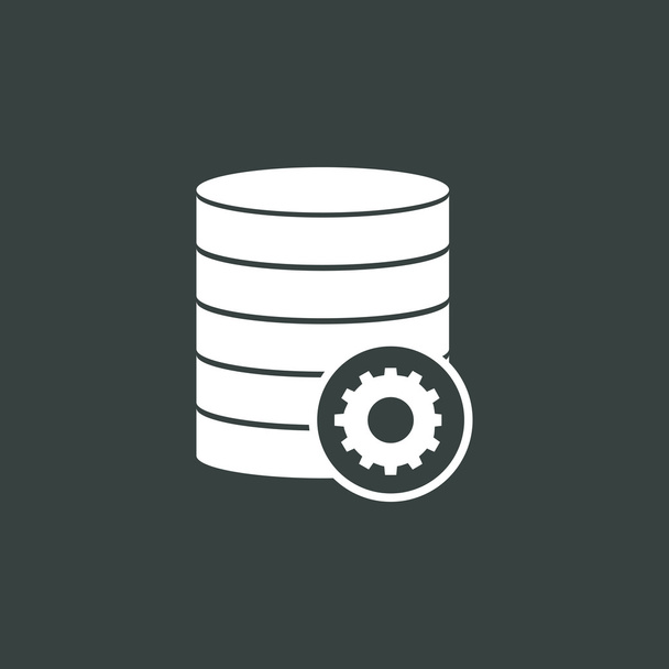 Database-configure icon, on dark background, white outline, large size symbol - Vector, Image