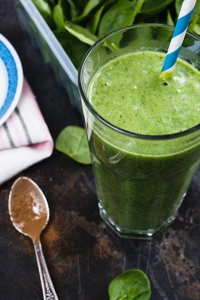 Green smoothie in glass - Photo, Image