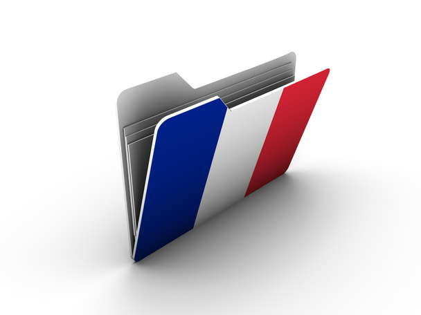 Folder icon with flag of france - Photo, Image