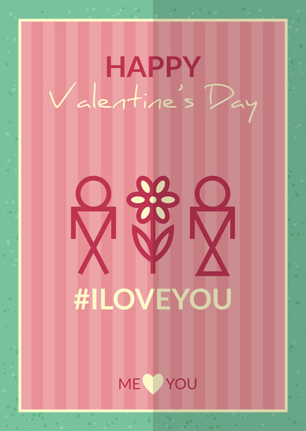 Happy Valentines Day Card - Vector, Imagen