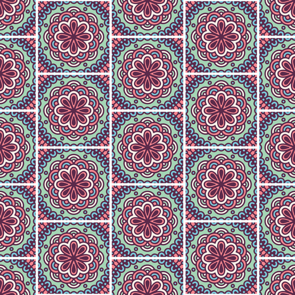 Ethnic floral seamless pattern - Vector, Imagen