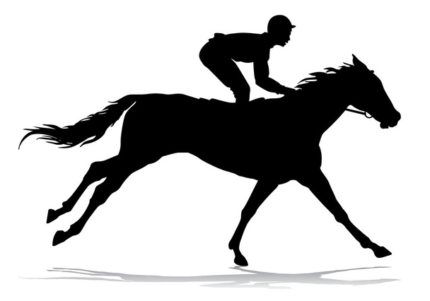 Jockey sur un cheval
  - Vecteur, image