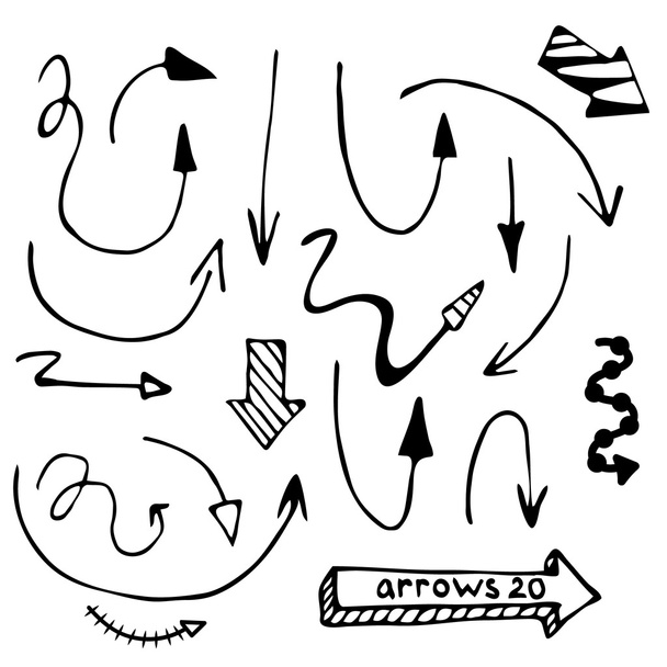 hand drawn arrows - Vector, Image