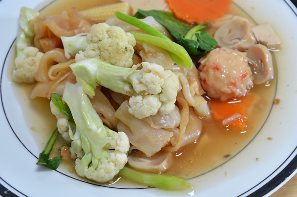 vegetarian fried rice noodle in gravy sauce - Photo, Image