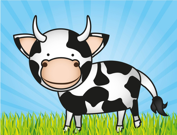 χαριτωμένα κινούμενα σχέδια αγελάδα - Διάνυσμα, εικόνα
