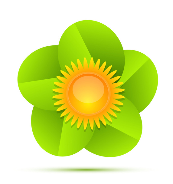 Nature sun and leaves icon - Vector, Image
