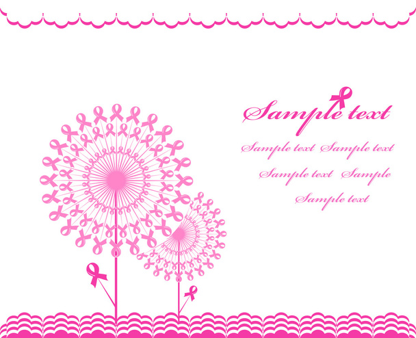 εικονογράφηση φορέας μια αφηρημένη υποστήριξη ροζ κορδέλα ΩΡΑ - Διάνυσμα, εικόνα