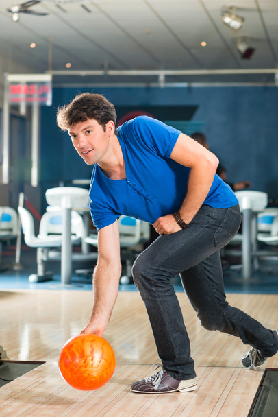 Young man bowling having fun - Photo, Image