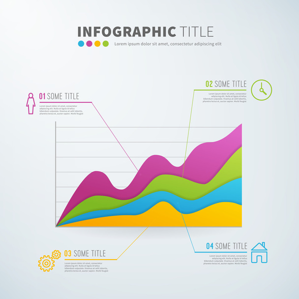 ビジネス インフォ グラフィック アイコンでグラフ販売統計情報 - ベクター画像