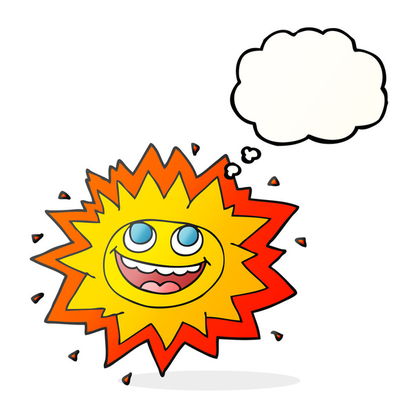 happy thought bubble cartoon sun - Vector, Image