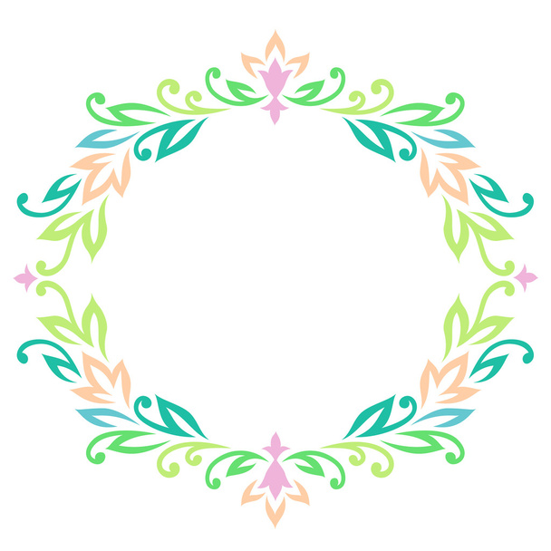 Oval floral frame - Vektor, kép