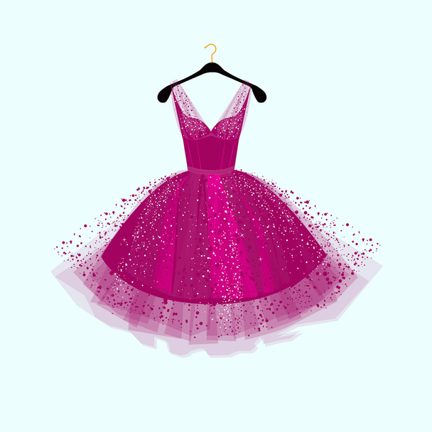 Purple Party dress.Vector illustration - Vector, Image