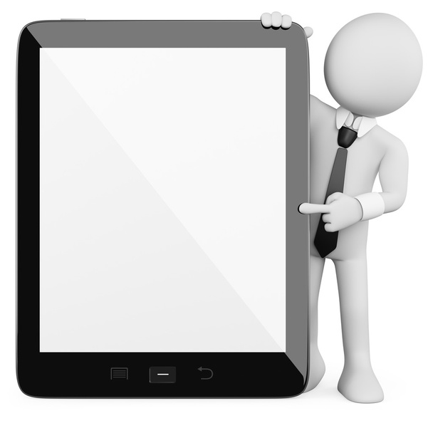 3D Businessman - Tablet - Foto, imagen