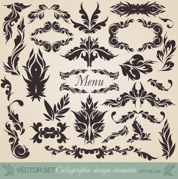 Vector set: calligraphic design elements and page decoration - l - Vector, Image
