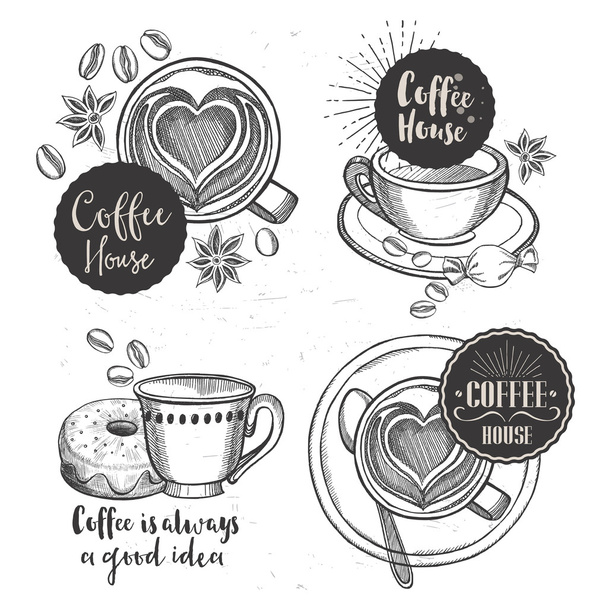 Koffie restaurant café menu - Vector, afbeelding