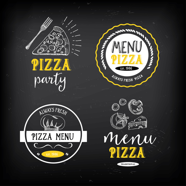 Emblemas restaurante menu pizza
 - Vetor, Imagem