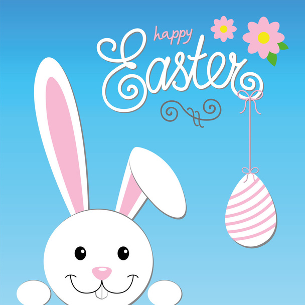 Paskalya kartı mutlu bunny - Vektör, Görsel