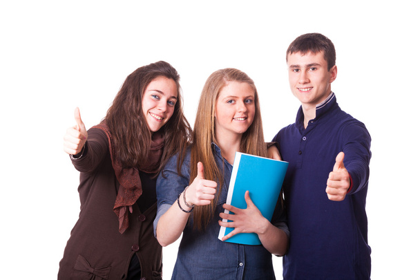 Teenage Students with Thumbs Up - Photo, Image