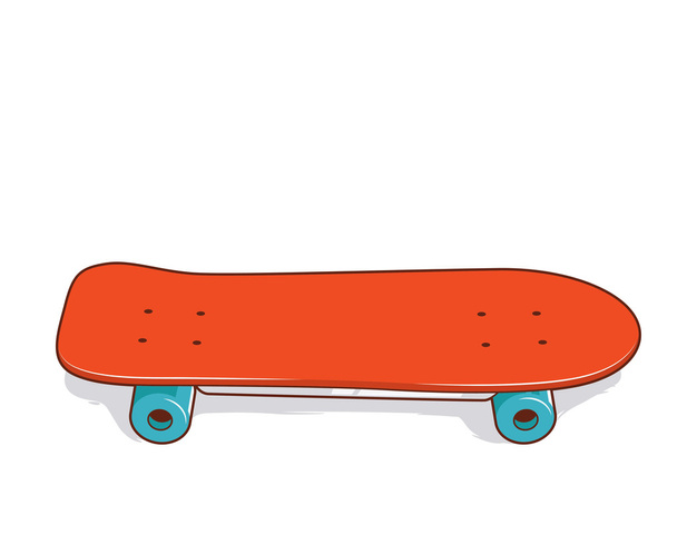 80er Jahre Skateboard mit Seitenschienen - Vektor, Bild