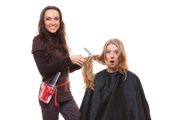 Kunden und Friseur schockiert - Foto, Bild