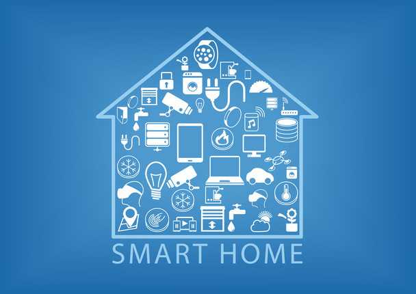Smart Home vector illustratie achtergrond met huis - Vector, afbeelding
