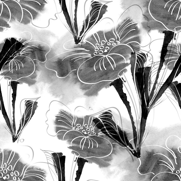 Summer flowers seamless pattern - Valokuva, kuva