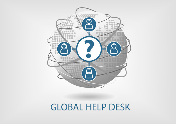 Globalna pomoc biurko koncepcja wektor ikona - Wektor, obraz