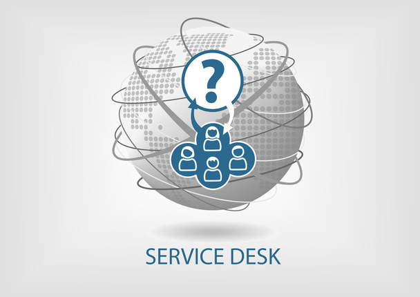 globales Service Desk Konzept Vektorsymbol - Vektor, Bild