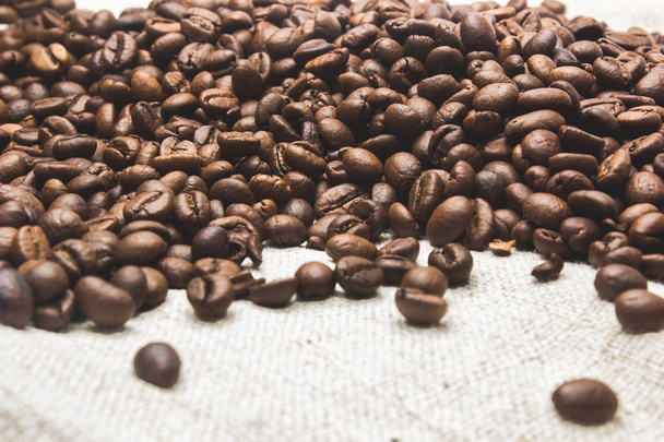 Coffee beans, burlap - Φωτογραφία, εικόνα
