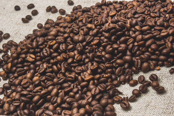 Granos de café, arpillera
 - Foto, Imagen