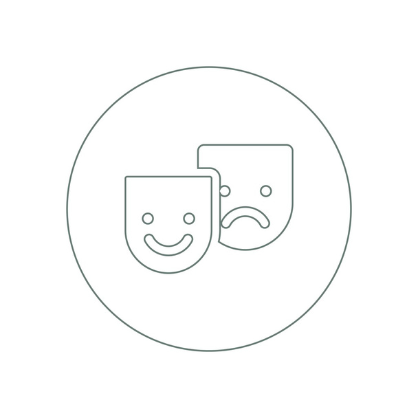 Theatrical mask icon. Concept flat style design illustration icon. - Photo, Image