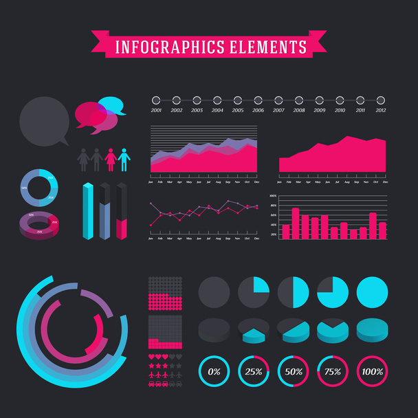 Big set of infographics elements. - Vector, Image