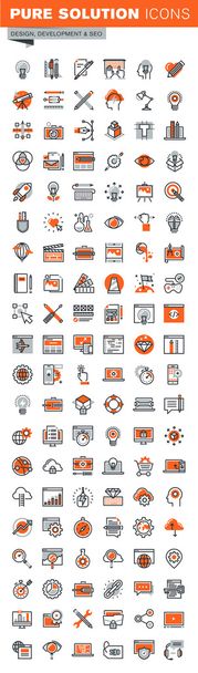 Set of thin line web icons for graphic and web design and development - Vector, Image