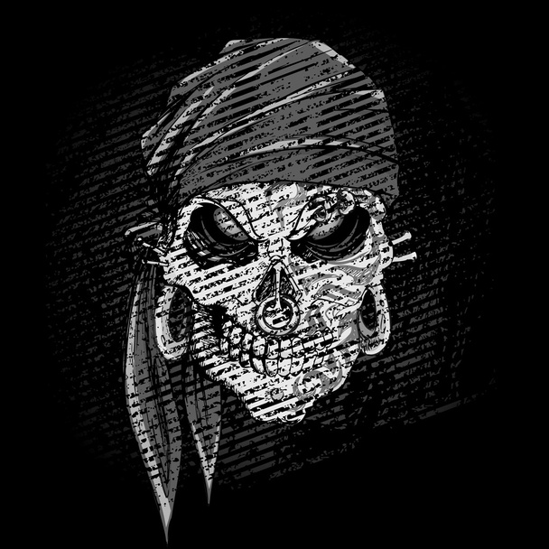 Grungy Skull - Vector, Image
