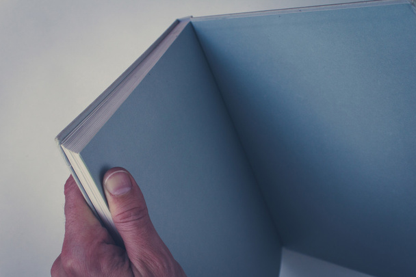 hands holding open book with blank pages - Photo, image