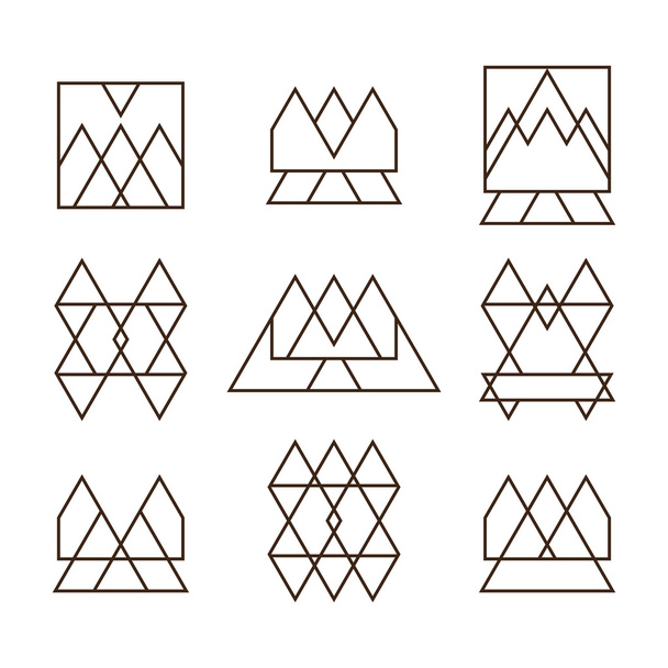 幾何学的図形三角形、正方形および de のためのラインのセット - ベクター画像
